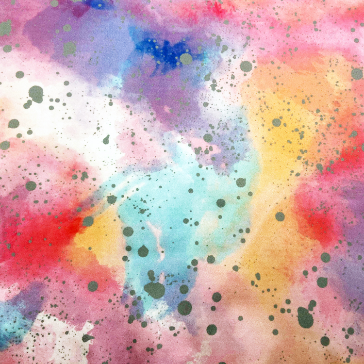 نسيج بوليستر مطبوع بألوان قوس قزح